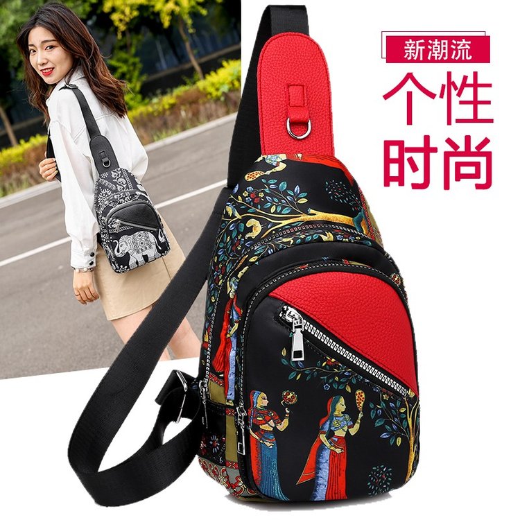 Chest bag women's chest bag new casual canvas women's bag shoulder bag waist bag sports small backpack