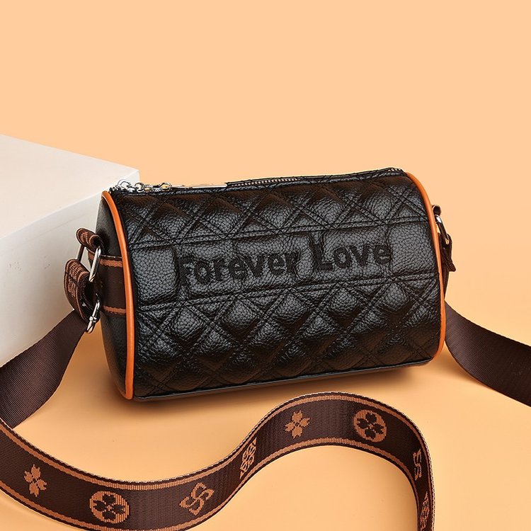 Diamond small bag women's new trendy French crossbody bag fashionable soft shoulder bag wideband mother bag texture