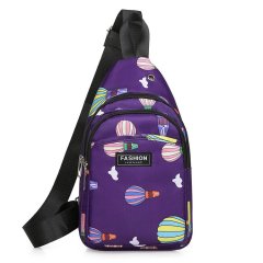 Cross-border balloon print men's and women's chest bags 2024 new style personalized western style multi-functional women's trendy shoulder chest bags wholesale