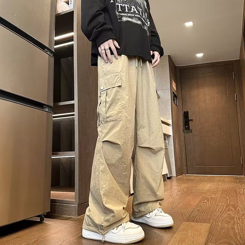 Khaki paratrooper cargo pants men's thin quick-drying pants functional assault pants
