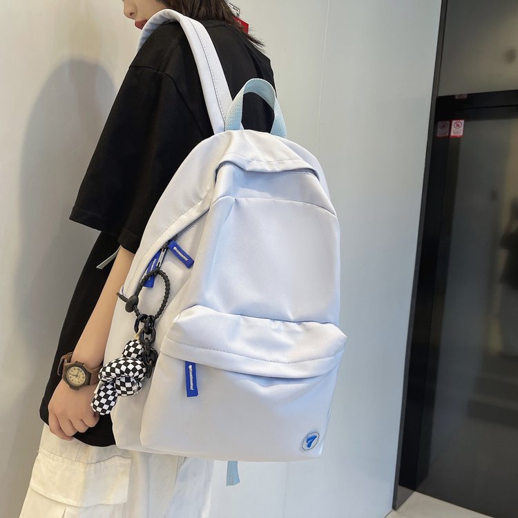 Ins style Japanese style soft girl schoolbag female Korean version solid color versatile girl backpack junior high school student high school student backpack