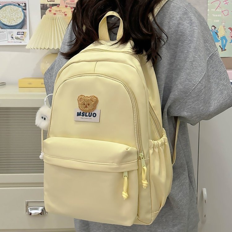Korean style ins macaron soft and cute schoolbag, high-looking, large-capacity, lightweight and versatile, two-piece set for primary and secondary school students