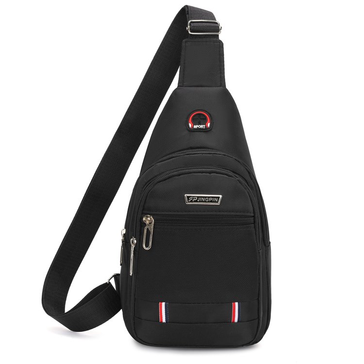 Waterproof and wear-resistant men's chest bag 2024 new Oxford cloth single shoulder crossbody small backpack three-layer large capacity crossbody bag