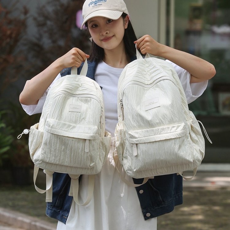 Korean lazy style schoolbag, simple, fresh, college student backpack, good-looking junior high school girl large capacity backpack