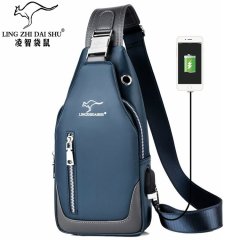 A drop-shipping men's chest bag, crossbody bag, Korean style trendy brand shoulder bag, waterproof and wear-resistant Oxford cloth bag, crossbody bag for men