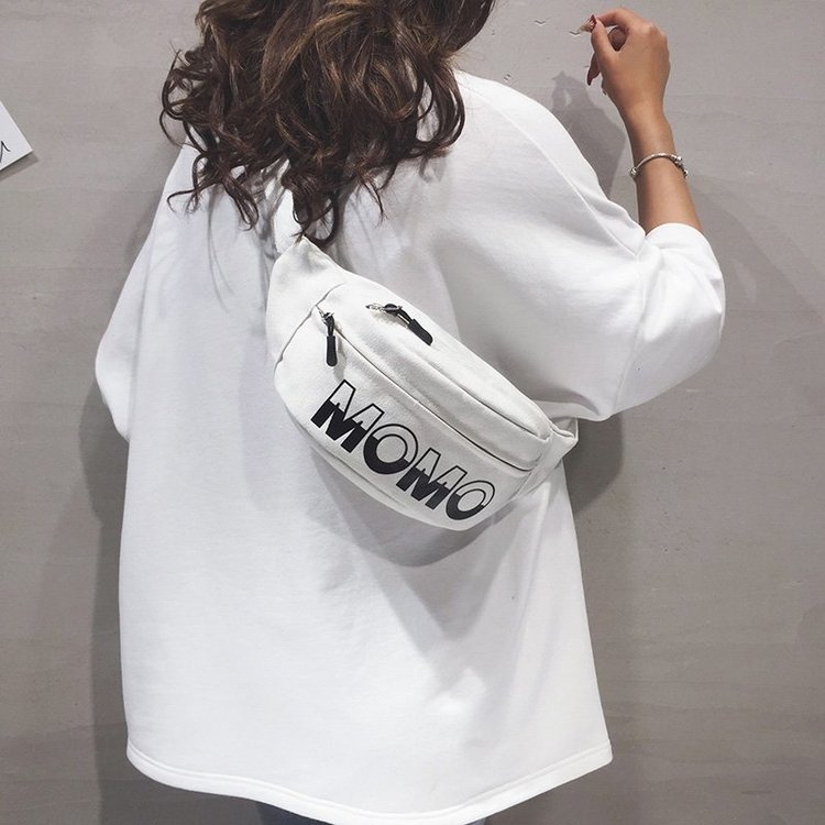 Chest bag for women 2024 new casual versatile waist bag sports shoulder bag canvas small crossbody bag