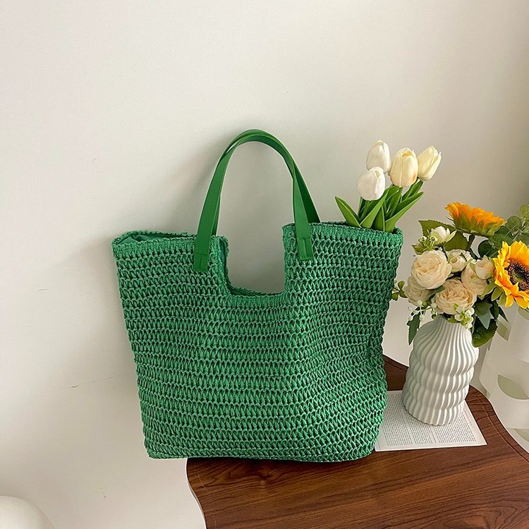 Commuting large-capacity straw bag for women 2024 new fashionable and versatile shoulder bag summer popular tote bag