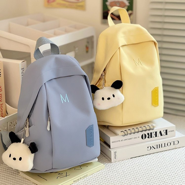 Simple college style backpack, lightweight backpack for female college students to go to class, cross-body cute small school bag wholesale