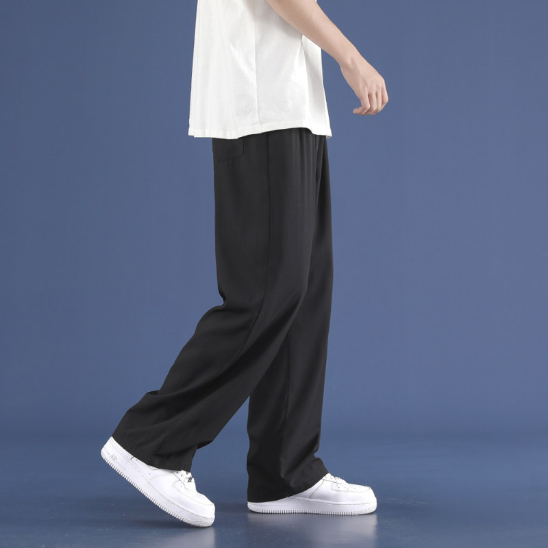 New ice silk pants for men, loose, thin, quick-drying sports casual long pants