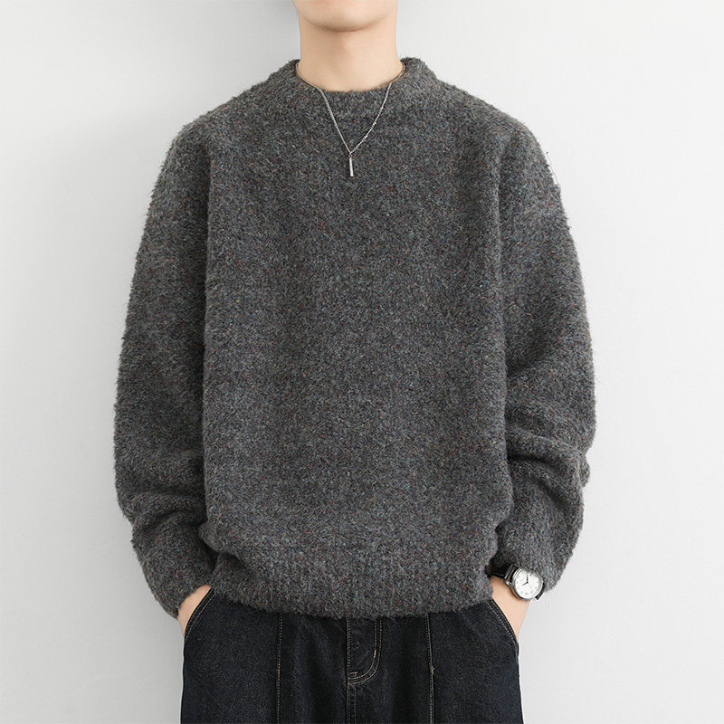 Youth Hong Kong fashion brand knitted wool men's fashionable casual wool bottoming shirt