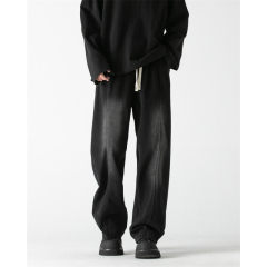 Spring and Autumn American Retro Washed and Distressed Versatile Jeans