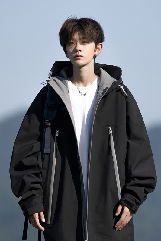 New large size hooded fleece jacket plus large cotton jacket for men