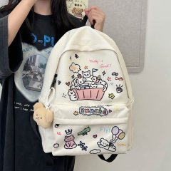 Japanese ins cute cartoon backpack for junior high school girls, casual travel lightweight backpack, high school student school bag