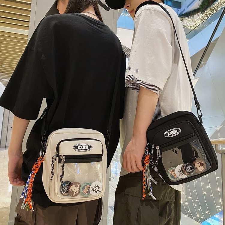 Men's small shoulder bag, trendy brand shoulder bag, ins trendy small bag, crossbody bag, female student backpack, casual personalized mobile phone bag