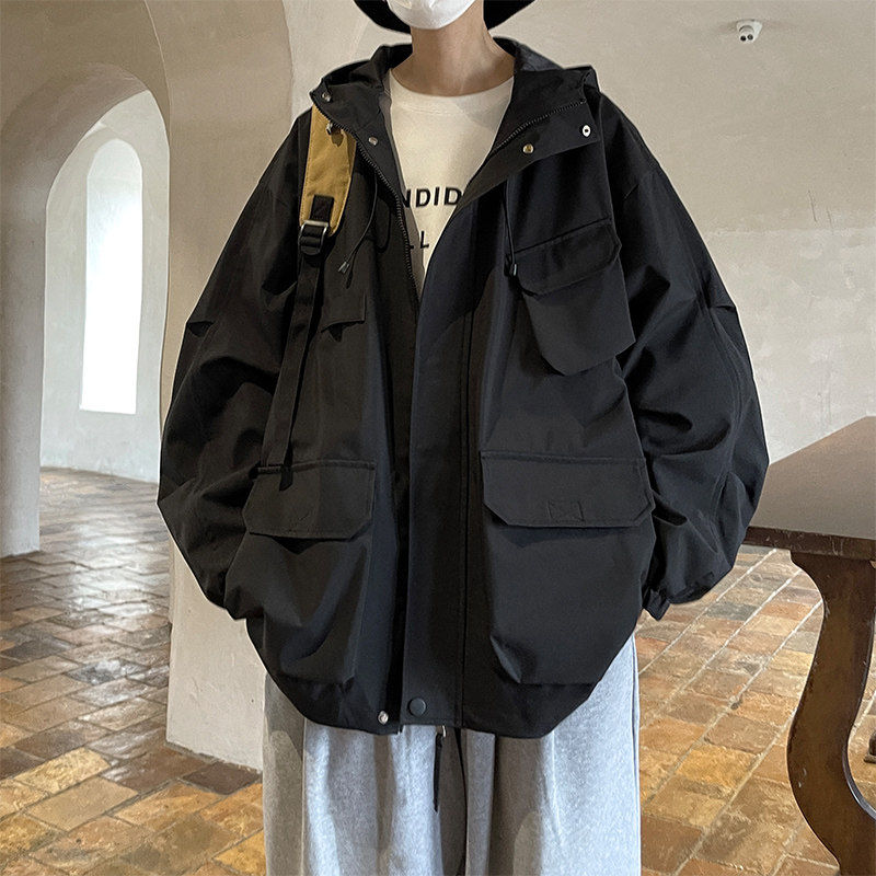 Hong Kong style new multi-pocket workwear mountaineering waterproof and anti-fouling jacket