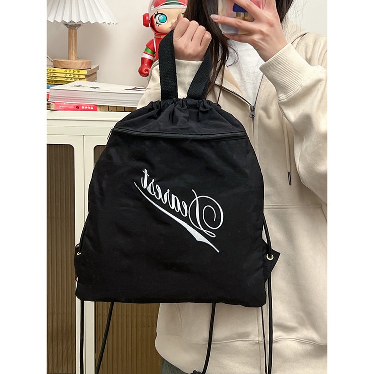 Korean niche maybebaby's same style shoulder drawstring bag large capacity nylon drawstring bag fitness bag versatile