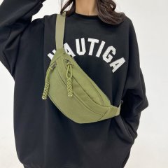 2024 new chest bag for men and women ins fashion crossbody bag trendy simple versatile sports waist bag student embroidered shoulder bag