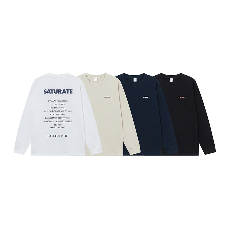 Heavy letter print long-sleeved T-shirt men's autumn and winter Japanese top