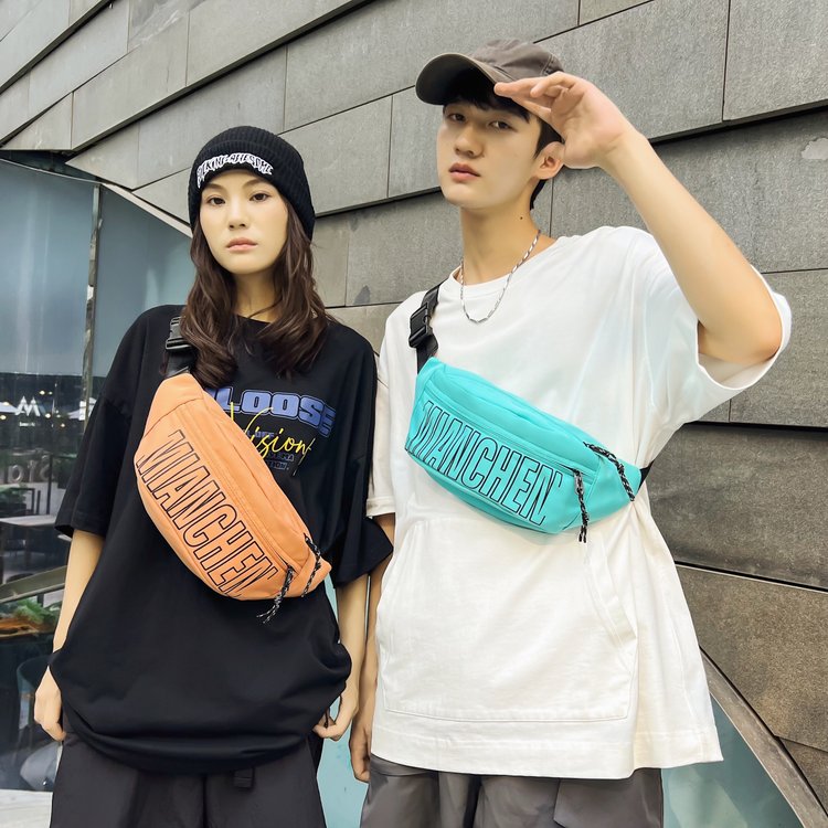 Simple casual bag for women spring new fashion trend shoulder bag simple casual chest bag retro waist bag