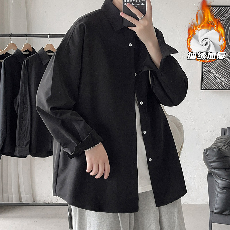 Hong Kong style plus size simple velvet shirt