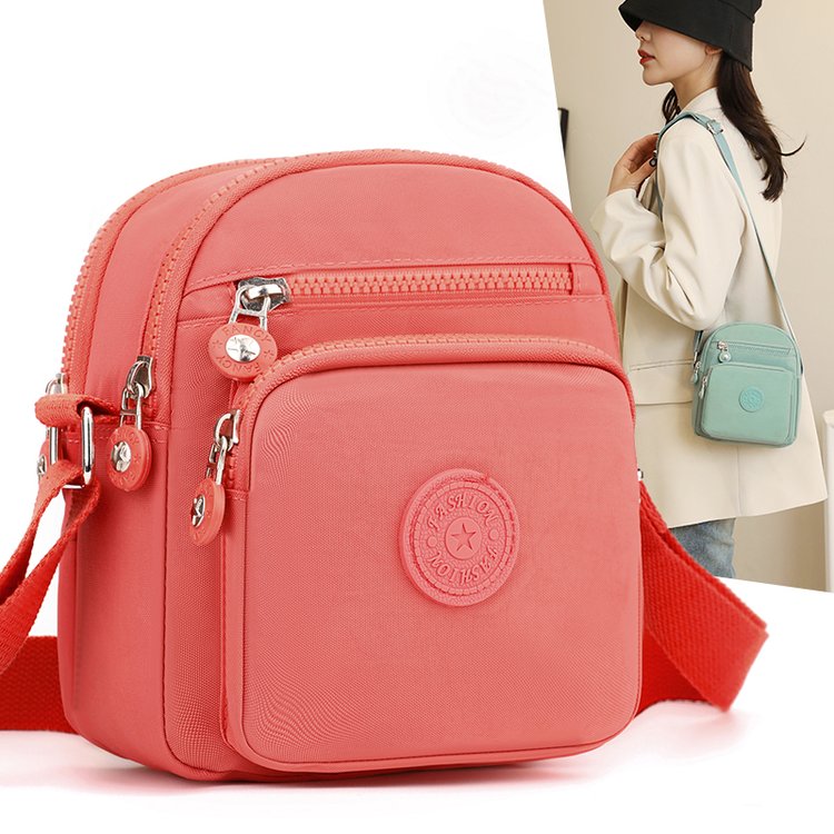 Jielanshi small bag new mobile phone bag vertical waterproof nylon cloth shoulder crossbody bag multi-layered women's bag coin purse
