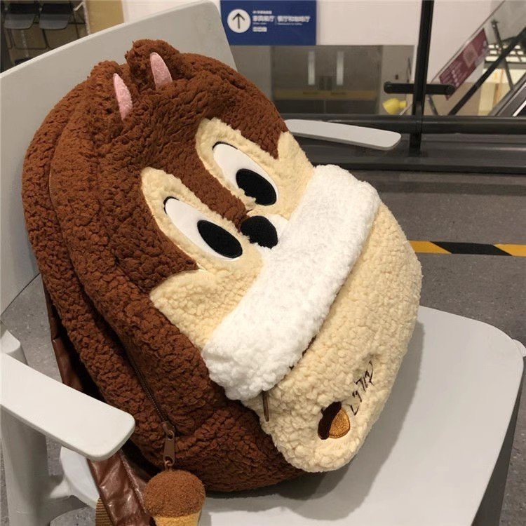 Qiqi Didi Squirrel Backpack Cartoon Bag Backpack Middle School Girl Heart School Bag Large Capacity Ins Girl Heart