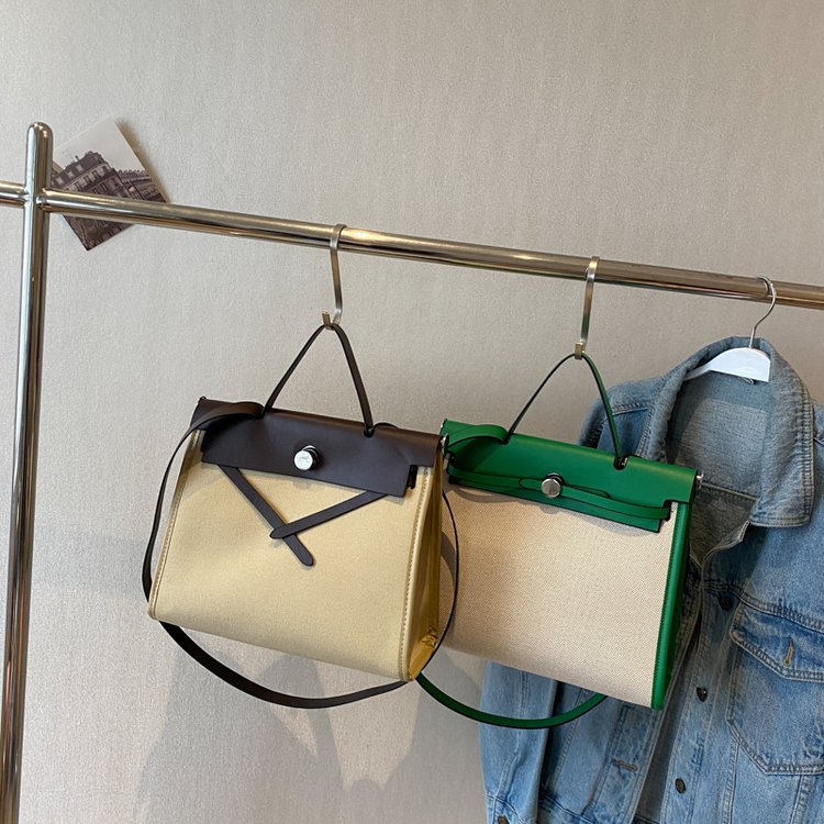 Large-capacity women's bag, new shoulder tote bag, crossbody canvas bag, high-end portable Kelly bag
