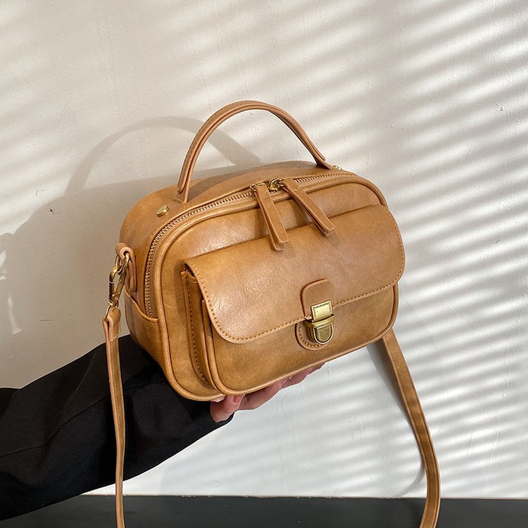 High-end textured small bag women's new trendy fashion crossbody bag European and American retro style commuter portable small square bag
