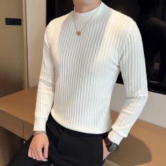 Autumn and winter new British all-match slim half turtleneck sweater knitted bottoming shirt for men