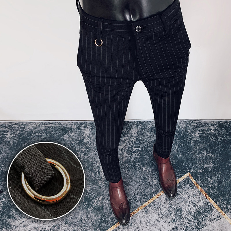 Spring trousers men's slim straight high-end business casual trousers men's trousers