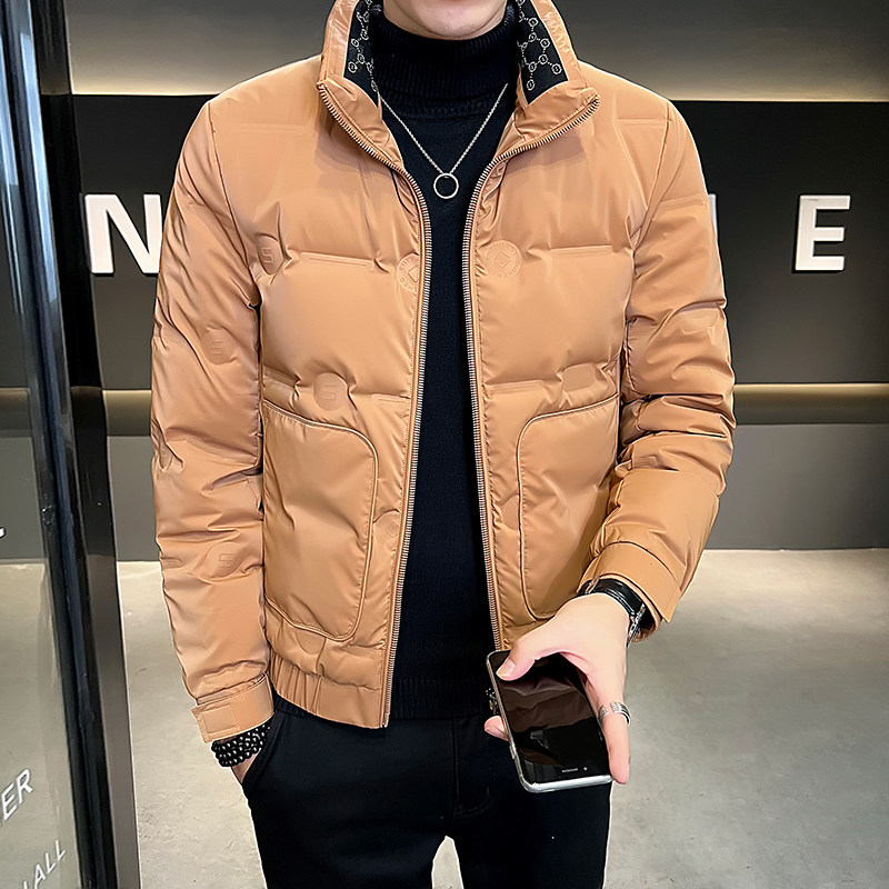 Data style men's casual high quality classic stand collar versatile down jacket for men