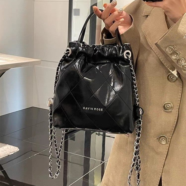 New diamond chain bag garbage bag Korean version portable ins high-quality texture backpack small fragrance women's backpack
