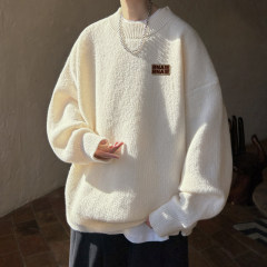 High quality autumn and winter half turtleneck sweater for men, velvet thickened sweater for men, knitted sweater for men