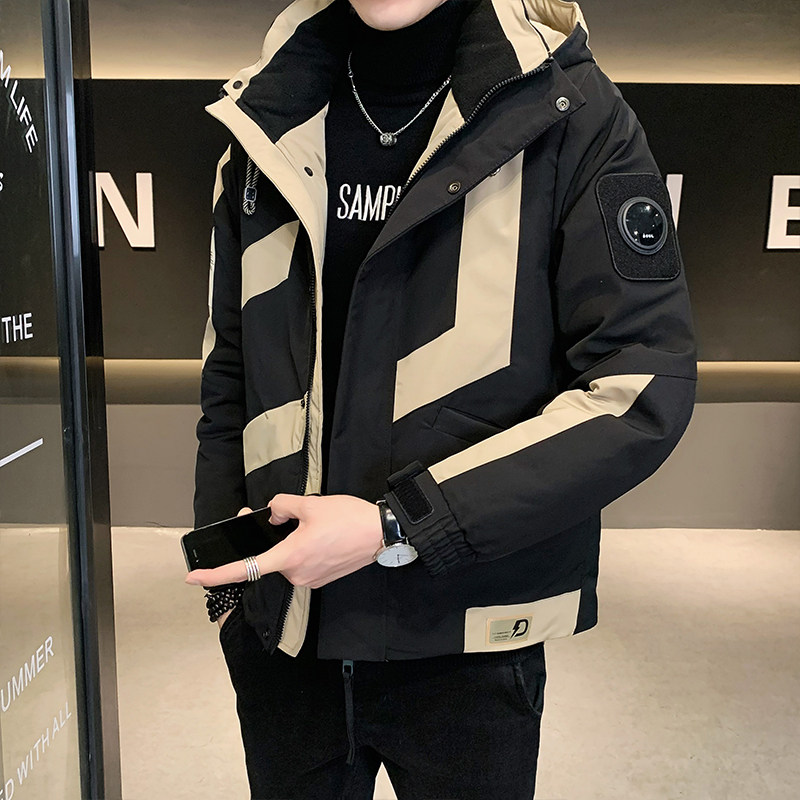 Winter shopkeeper style high quality down jacket national standard white duck down spliced ​​personalized jacket