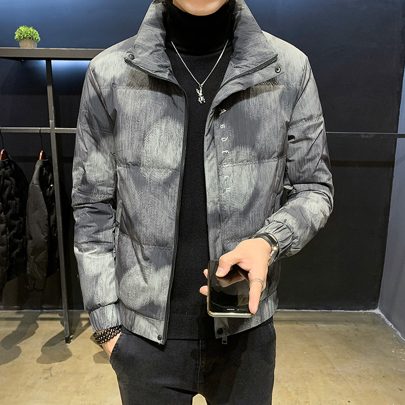 Lightweight down jacket men's new winter gradient trendy brand stand collar jacket