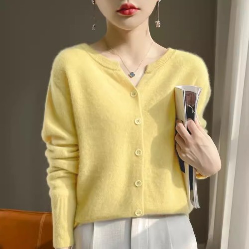 Spring gray style gray sweater cardigan coat top thin short sweater with woolen sweater