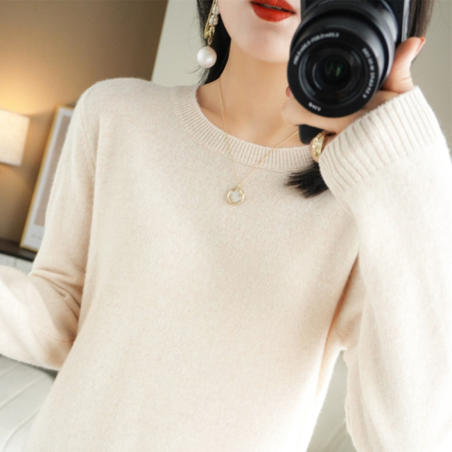 New autumn and winter round neck sweater women's slim pullover sweater non-cashmere inner long-sleeved bottoming large size top