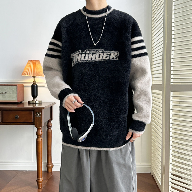 Autumn and winter warm casual outdoor new fashion trendy round neck sweater for men