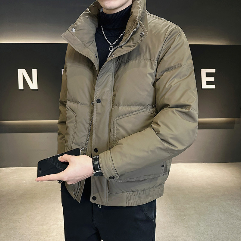 Down jacket men's winter coat short warm hooded jacket
