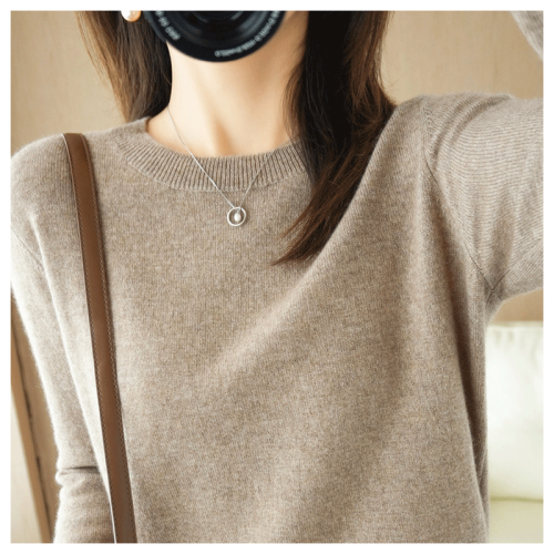 New autumn and winter round neck sweater women's slim pullover sweater non-cashmere inner long-sleeved bottoming large size top