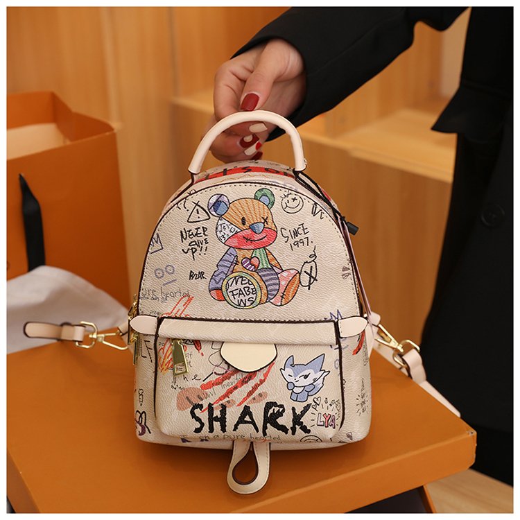 Cross-border bags for women 2024 new Korean style fashionable and cute bear backpack trendy handbag simple backpack