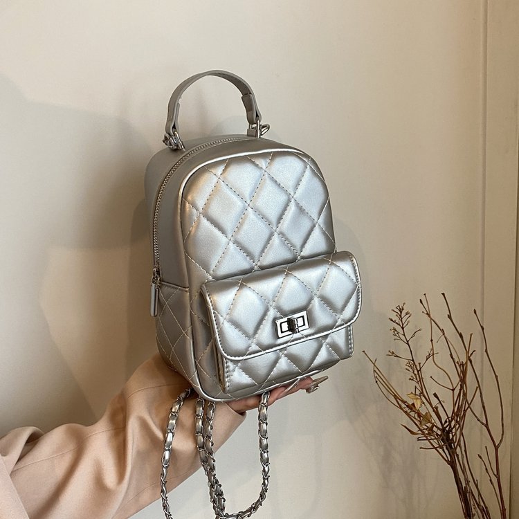 Niche Design Internet Celebrity Backpack 2024 Diamond Girl Candy Color Single Shoulder Messenger Bag Fashion Live Chain Bag