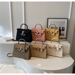 Cross-border hot second generation Kelly bag new elephant gray high-end women's handbag mini shoulder crossbody bag for women