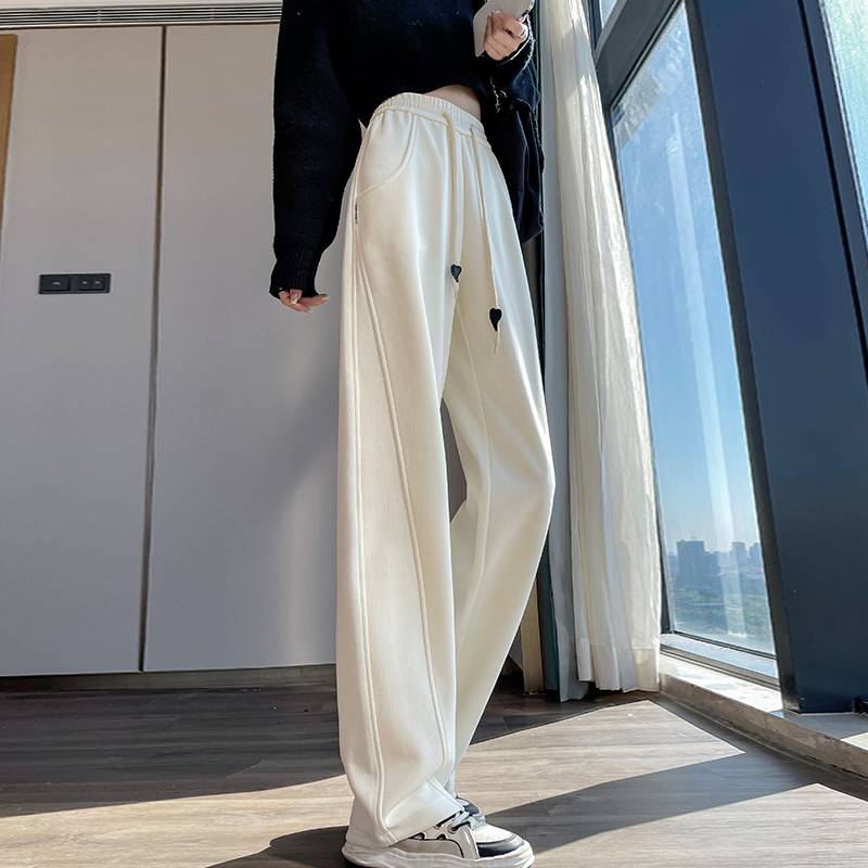 Narrow wide-leg pants for women, spring and autumn banana pants, high-waist drape sweatpants, straight-leg loose sports pants