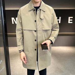 High quality autumn mid-length fashionable casual loose windbreaker jacket