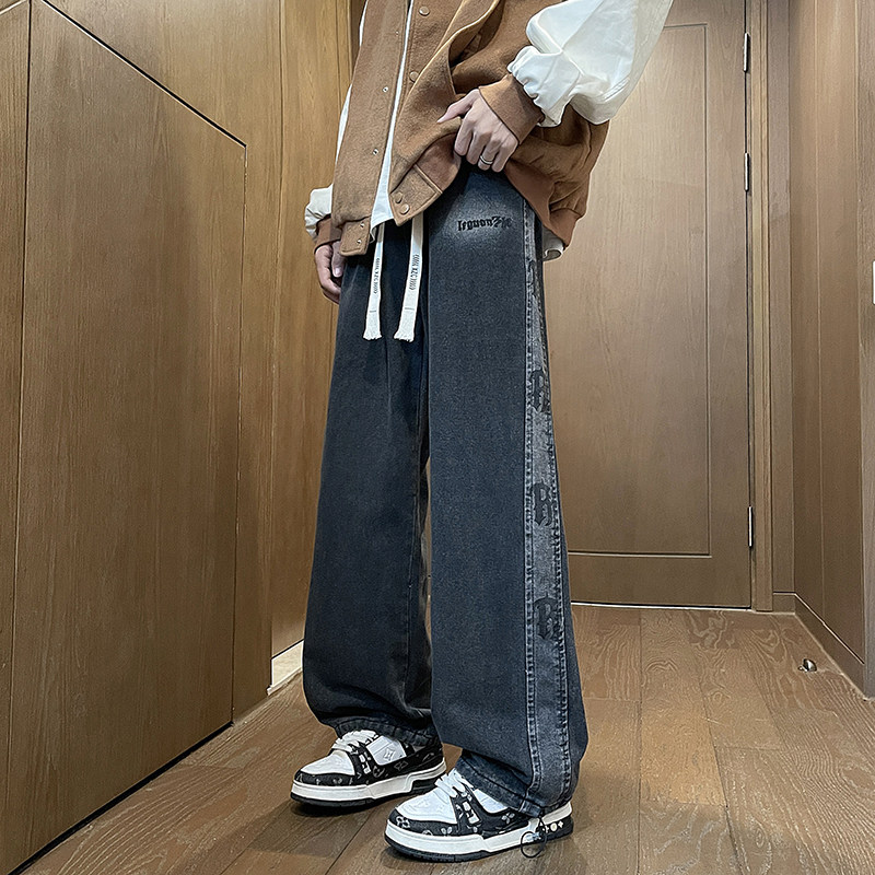 Jeans Loose Straight Wide Leg Pants Youth Casual Long Pants Men's Jeans