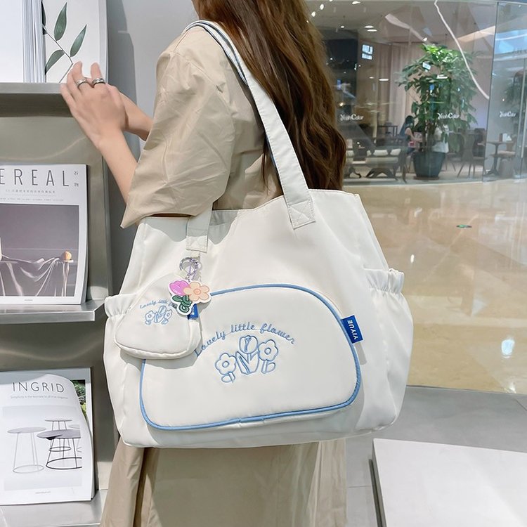 Japanese simple large-capacity handbag, book bag, class bag, student versatile high-end canvas bag, women's shoulder bag