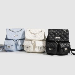 New Xiaoxiangfeng Korean Style Versatile Chain Backpack Student Large Capacity School Bag Fashion Trendy Backpack