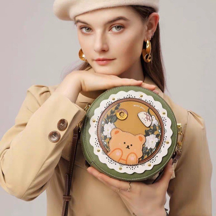 Niche Cute Bag 2024 New Exquisite Small Round Bag Girls Crossbody
