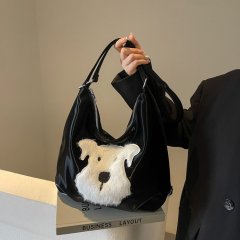 Cross-border multifunctional armpit large bag women's 2024 new fashion retro backpack personalized puppy dumpling bag